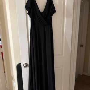 David’s Bridal Long Flutter Sleeve Bridesmaid Dress